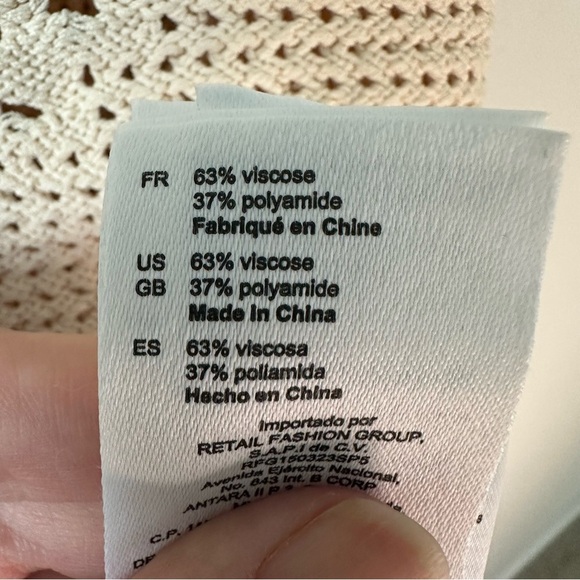 Sandro Crochet Knit Vest with Floral Detail Beige Ecru SZ 1 US 4 S - Picture 7 of 10